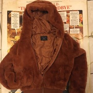 Teddy bear cropped jacket